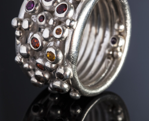 Laurence Oppermann - Bague Première Rosée argent et pierres